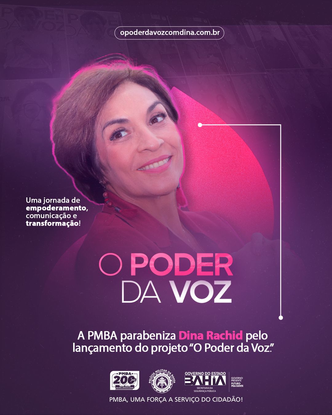 PMBA parabeniza Dina Rachid pelo lançamento do projeto “O Poder da Voz”