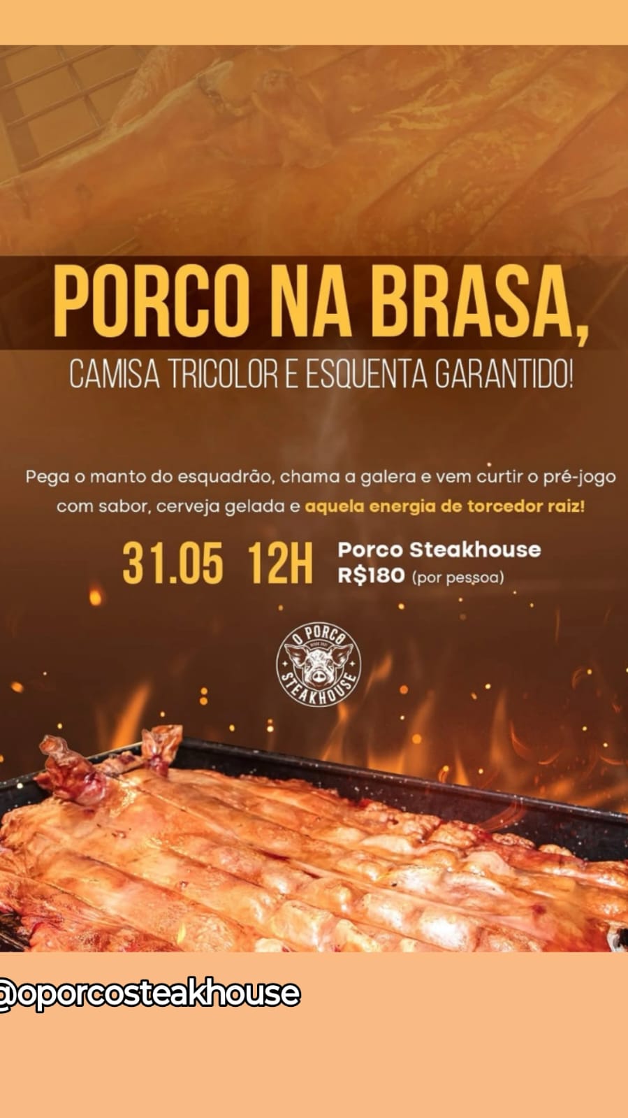 Porco na Brasa agita o pré-jogo com festa, comida e muita camisa tricolor