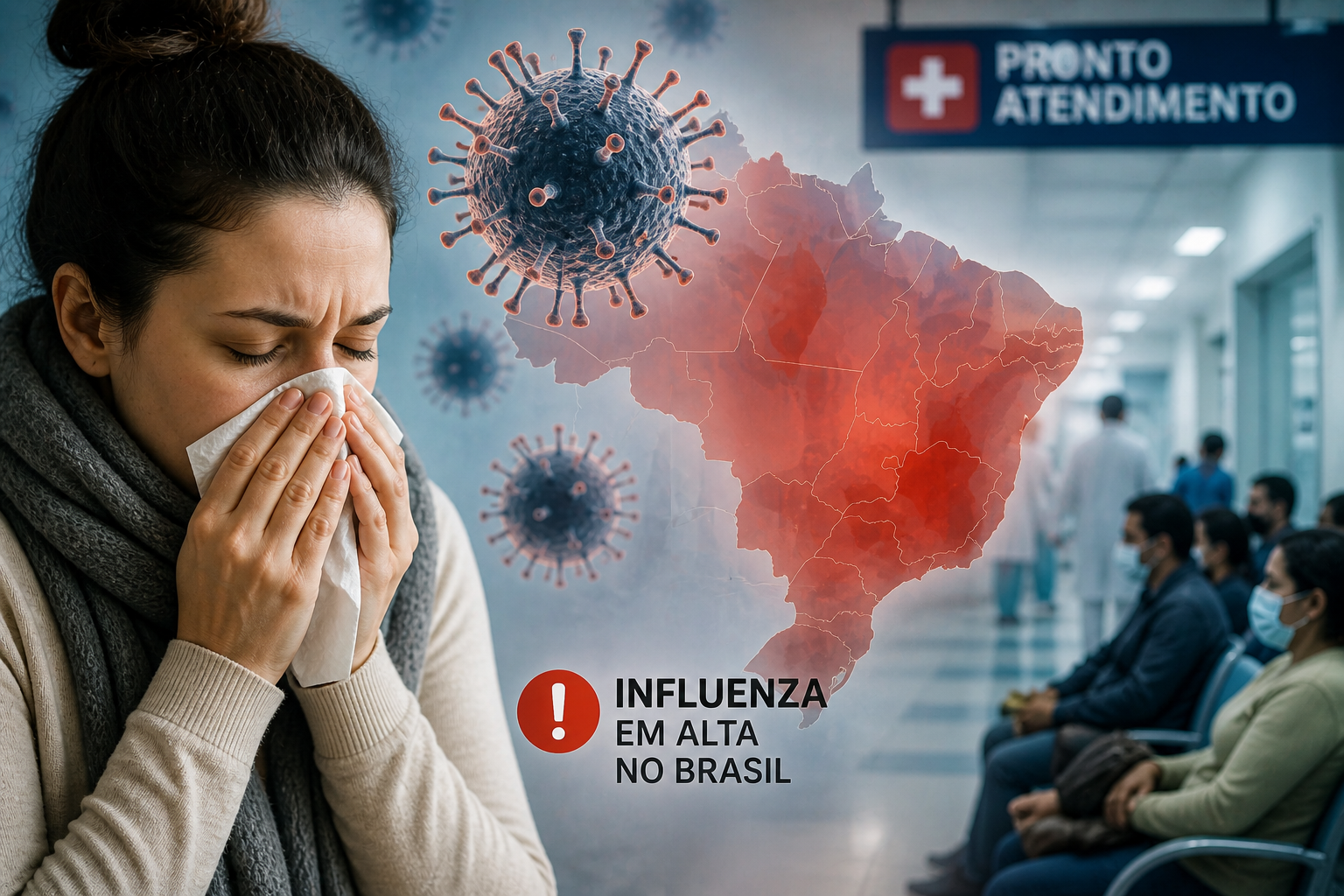 ​Influenza segue em alta no Brasil e mantém pressão sobre sistema de saúde