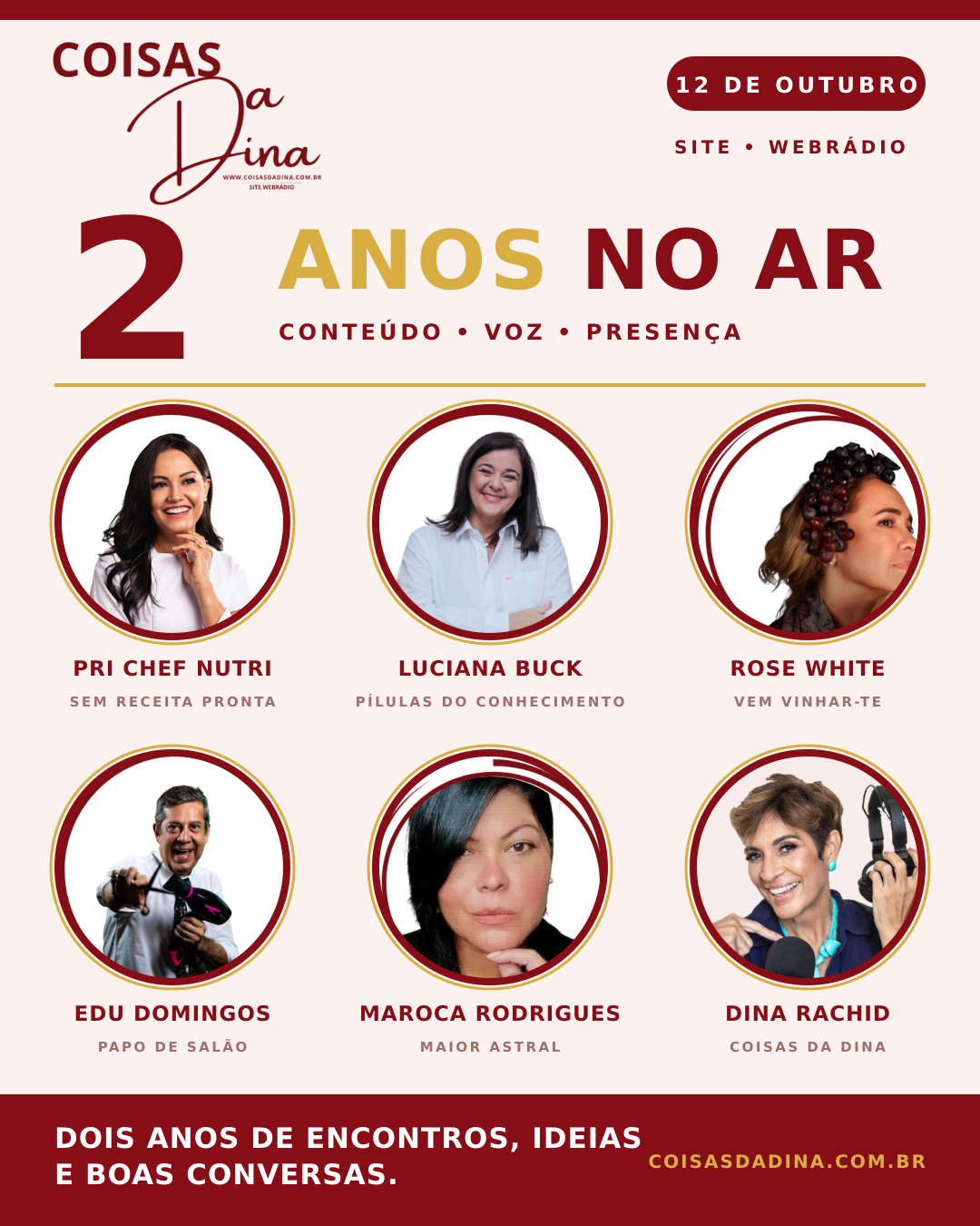 Web Rádio Coisas da Dina celebra dois anos da nova programação