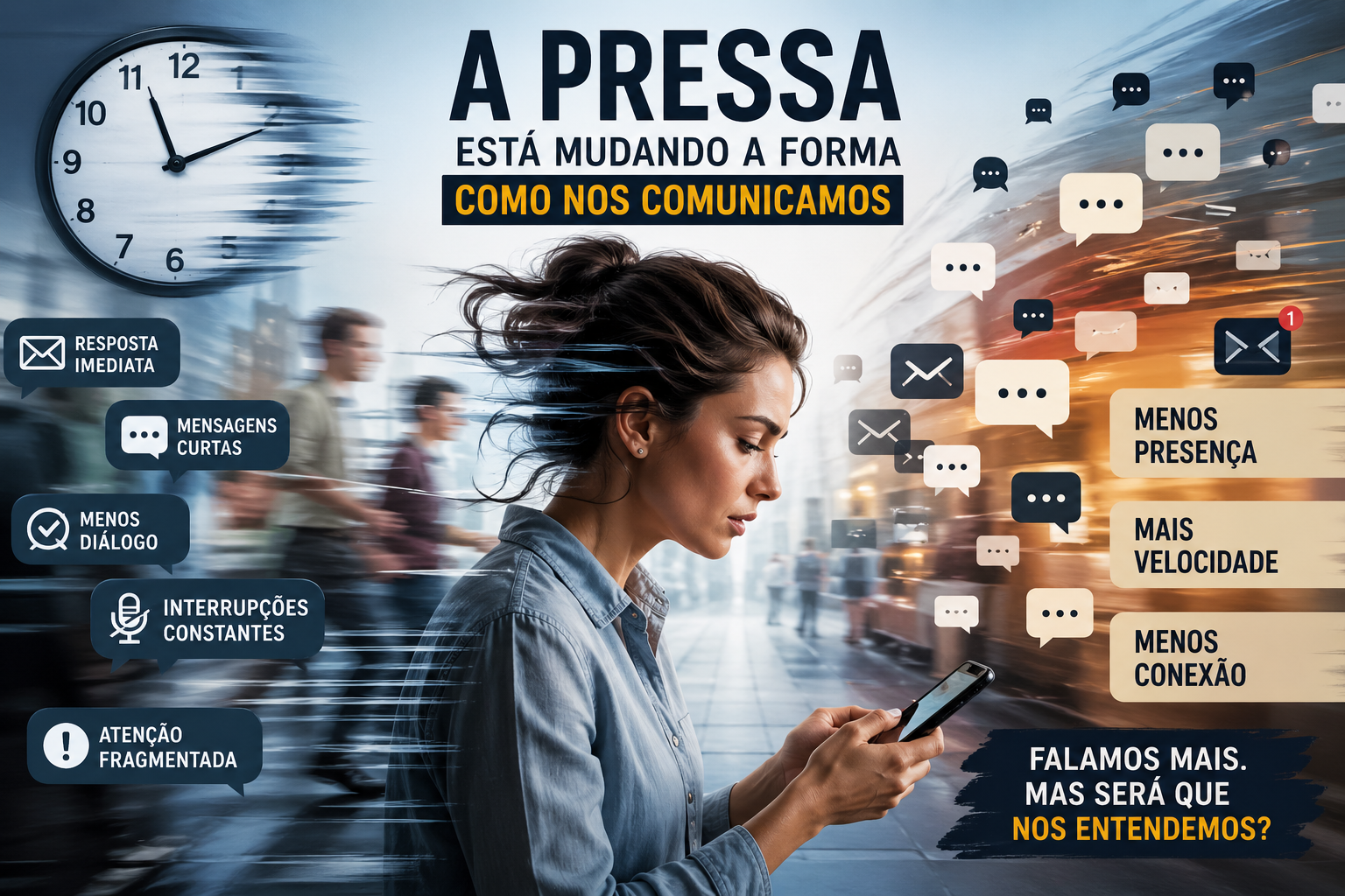 Artigo falado: ​A pressa está mudando a forma como nos comunicamos