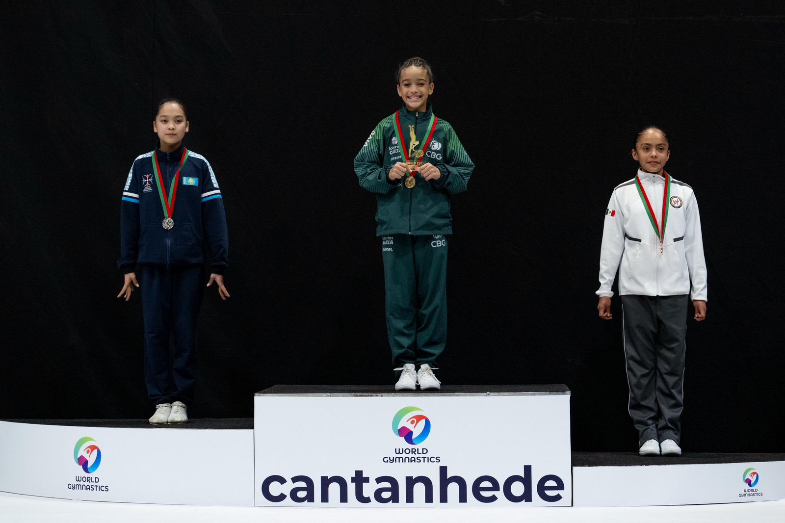 ​Baiana de 10 anos faz história e conquista ouro em etapa da Copa do Mundo de Ginástica Aeróbica em Portugal